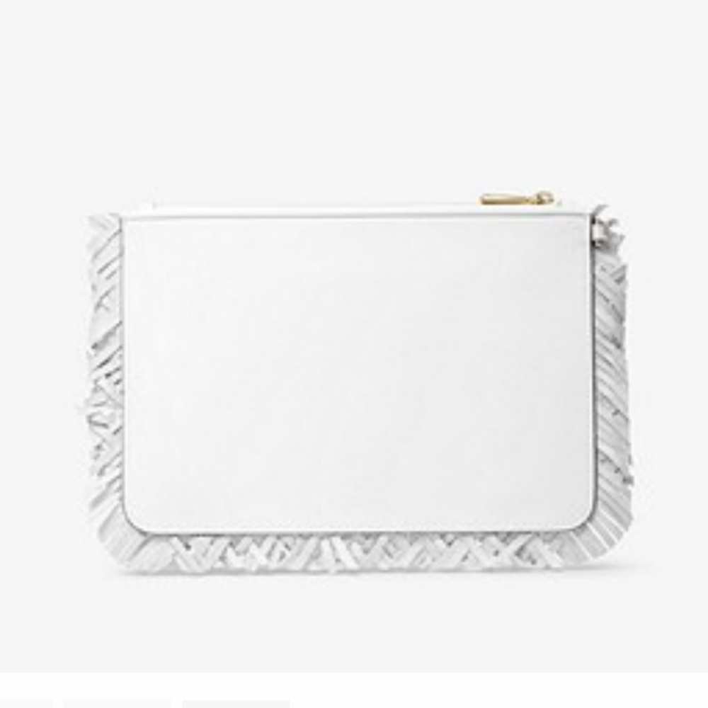 Michael Kors large woven leather pouch NWT - Picture 2 of 3